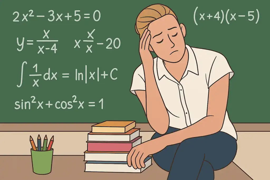 A tired, overworked teacher representing the problem of burnout